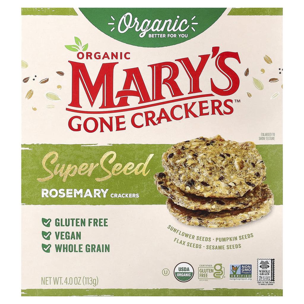 Mary's Gone Crackers, Organic Super Seed Crackers, Rosemary, 4 oz (113 g)