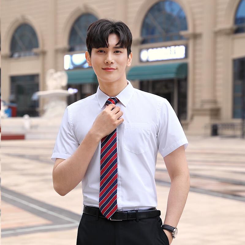 Teluoman Unisex 60% Cotton Short-Sleeve Business Shirt JH1877