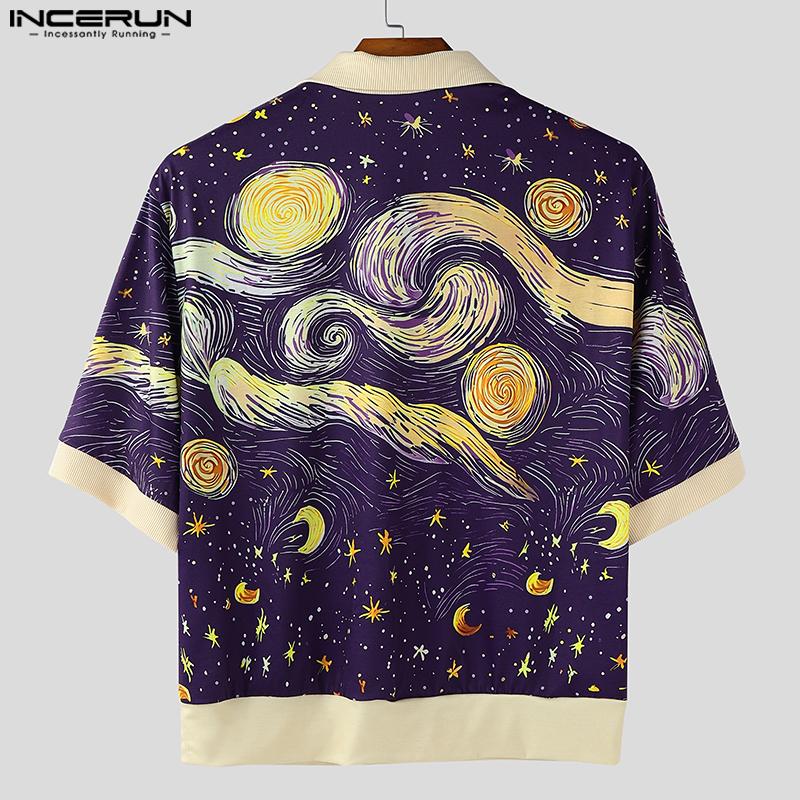 INCERUN Summer Men Short Sleeve Printing Hawaii Casual Loose T-Shirts