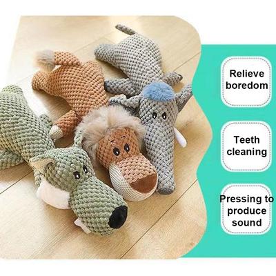 New Pet Dog Toy Plush Bite Resistant Soundy Animal Small Dog Toy Teeth Grinding Cleansing Decompression Interesting Pet Supplies