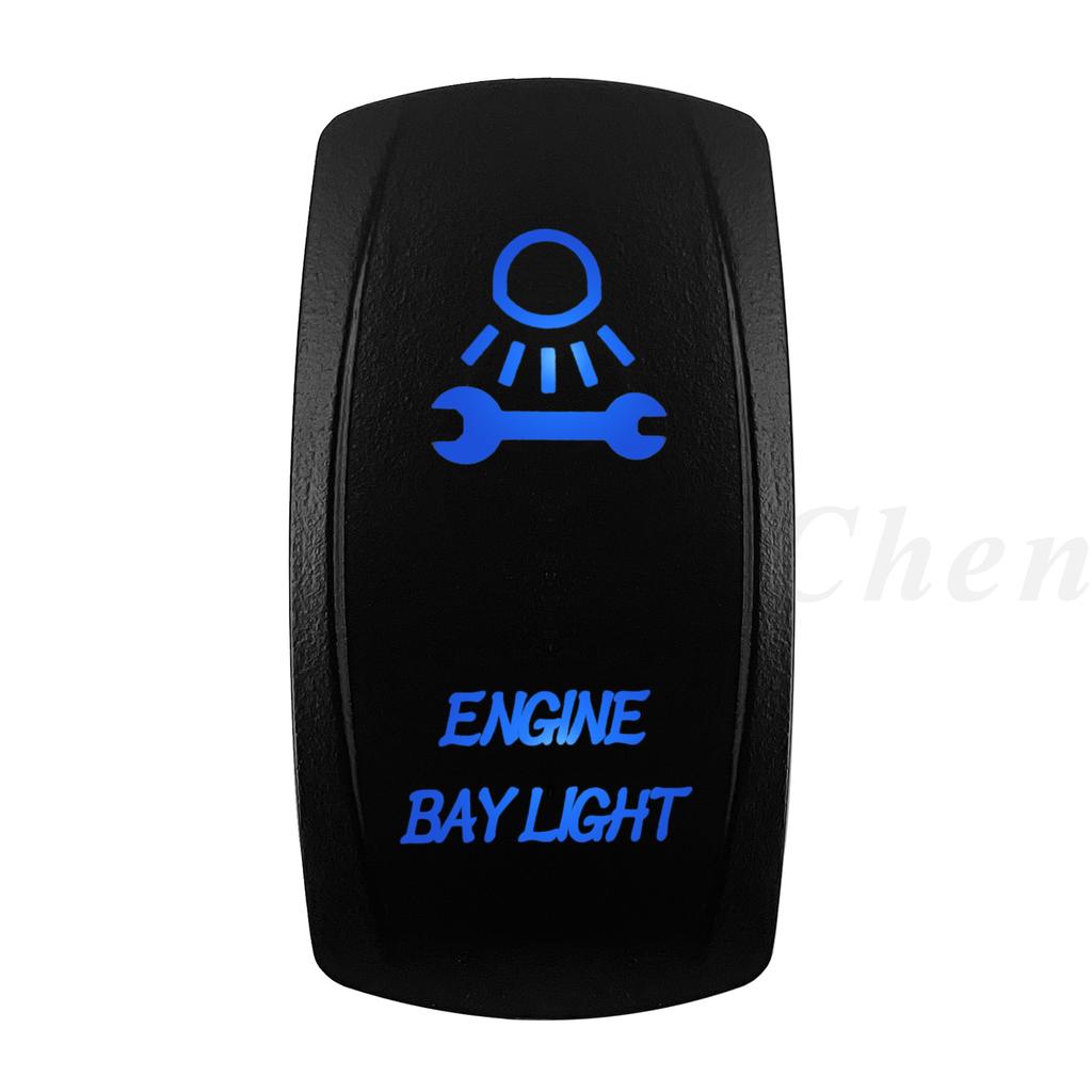12V 20A Blue Led Car Boat Laser Rocker Switch ON OFF (ON) OFF ON OFF ON (ON) OFF ON (ON) OFF (ON) Waterproof