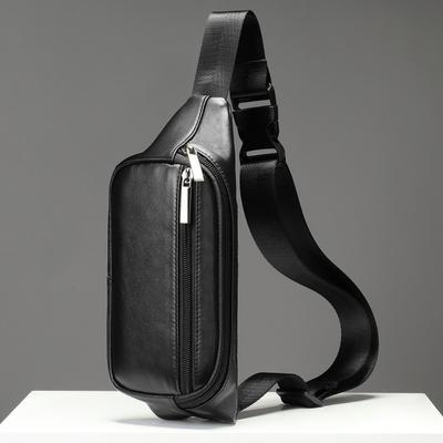 Schapenvacht Zak voor Zakelijk Gebruik Heren Leren Borsttas Heren Crossbody Tas Retro Waterdichte Crossbody Tas