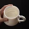 Chinese Suede Jade White Porcelain Tea Cup Mug with Lid and Strainer Ceramic Teacup Tea Water Separation Cup Travel Teaware