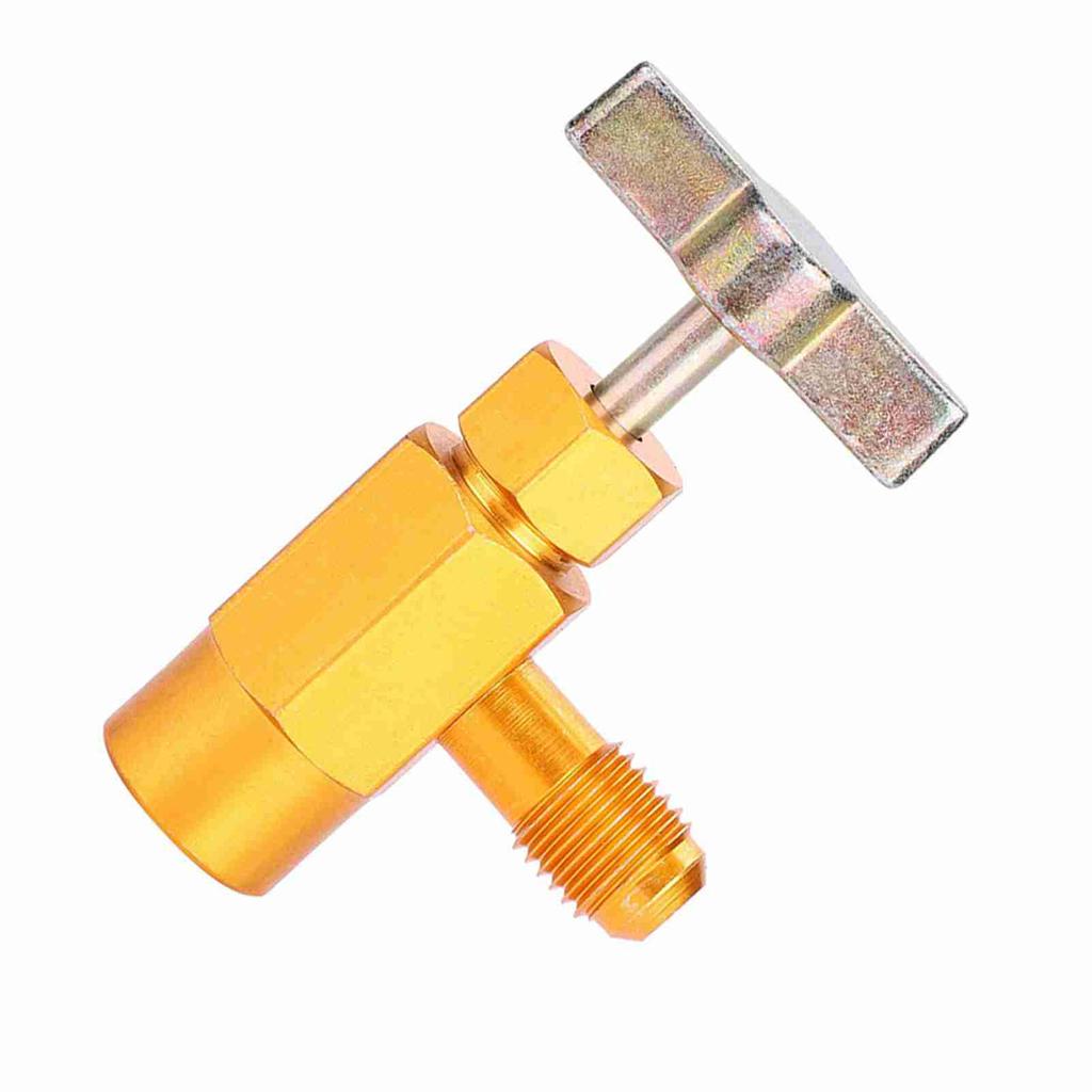 Tihebeyan AC Refrigerant Tap Tool, AC Refrigerant Brass Valve 1/4SAE Hvy Duty Metal Construction for R-134a R-134 AC Refrigerant