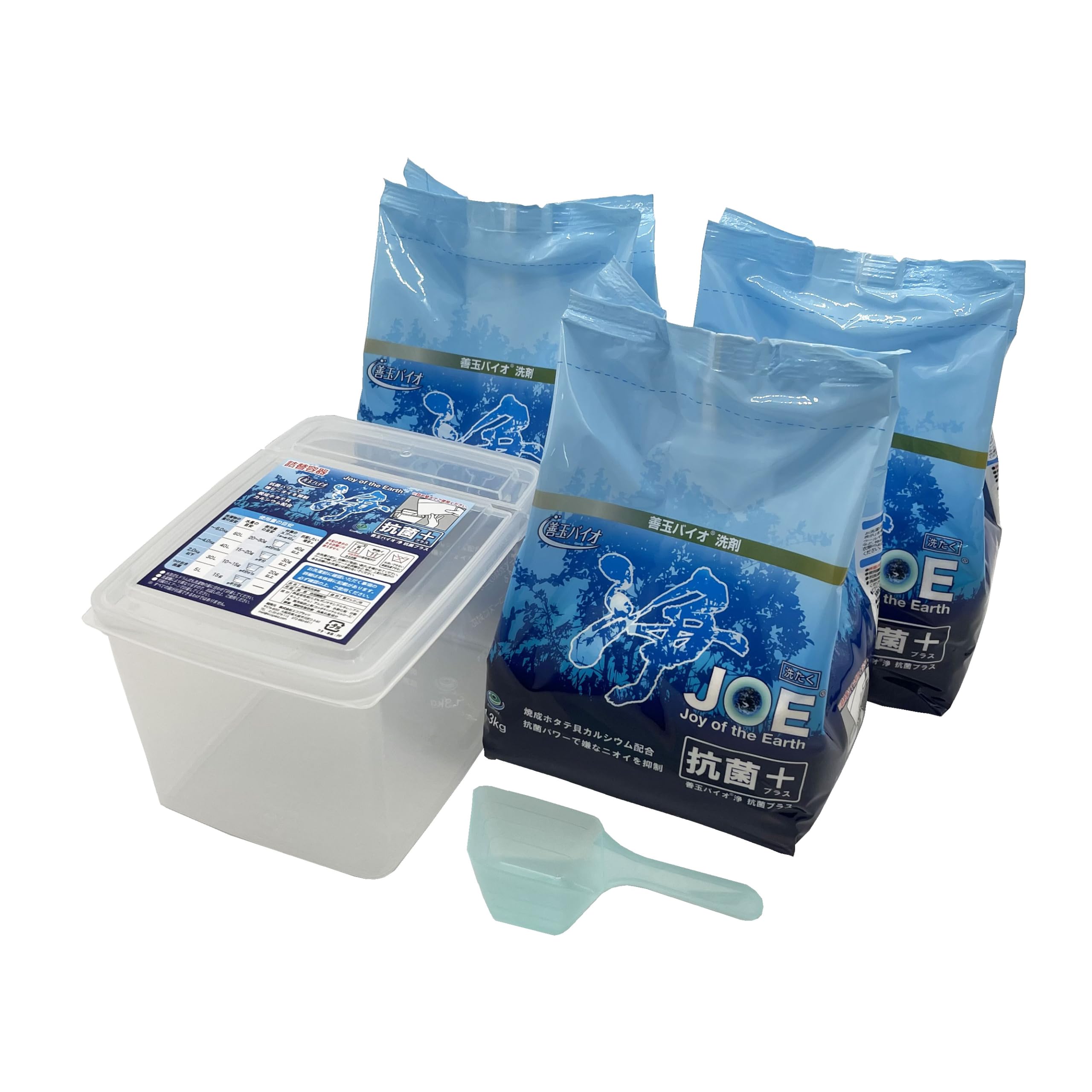 

Экоплац JOE Good Био-очищающий Антибактериальный Плюс Порошок Экологически чистый Стиральный порошок, Без отдушек (3 пакета, включая сменные блоки)