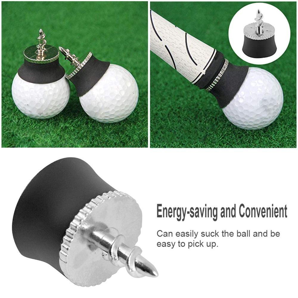 Black Color Golf Ball Retriever Compact Ball Pick Up Tool Golf Accessories Tool  Putter Grip