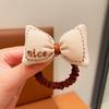 2024 Milk Coffee Color Fabric Flower Hair Ties - Children's Scrunchies & Women's Hair Accessories