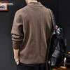 2025 Men's High Neck Zipper Sweater - American Style Autumn/Winter Knit Pullover, High-End Outerwear, Plus Size Available