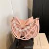 Bow fashion women's small bag women's 2025 spring new versatile simple shoulder messenger bag texture dumpling bag