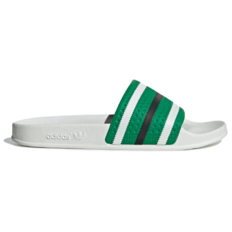 New Adidas Adilette Slides 'Green White' IG7501