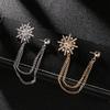 1Pc  High-end Rhinestone Star Brooch Crystal Tassel Chain Corsage Suit Coat Badge Lapel Pin for Men Women Clothing Accessories