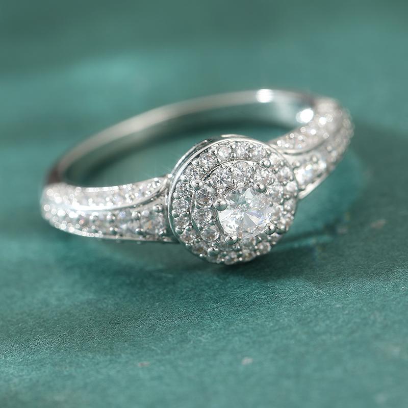 s/set Luxury Unique Design Synthetic Zirconia Silvery Rings for Women Fashion Elegant Wedding Anniversary Jewelry Accessories