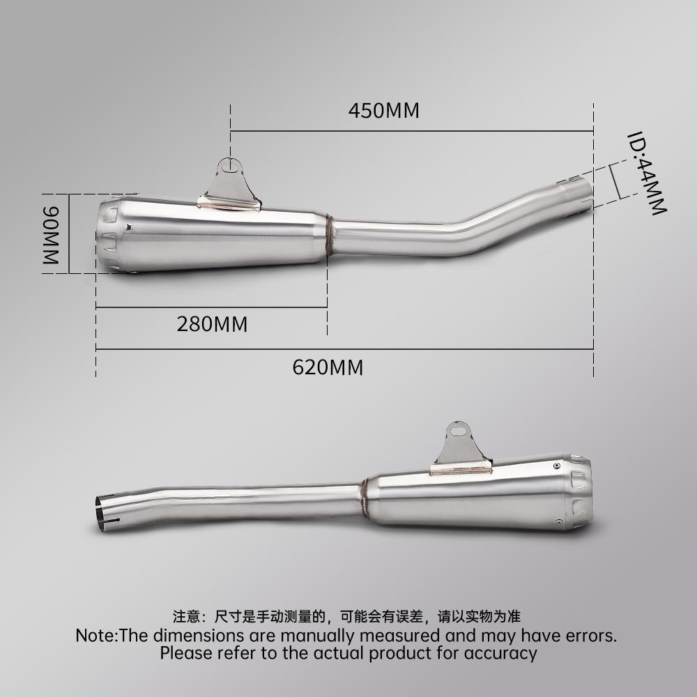 Motorcycle Exhaust Modified Tail Pipe Stainless Steel Muffler Connect Original for T700 Tenere700
