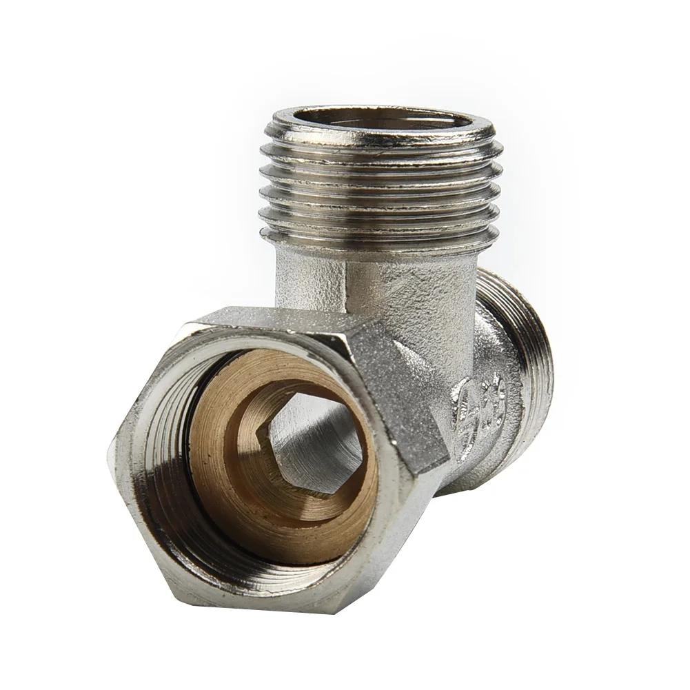 Toilet Diverter Valve Copper T Adapter G1/2" T-Valve For Bath Bidet Sprayer Shower Fitting 4 Points Copper Three-way Water Pipe