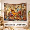 Custom Name Text Tapestry,Garfield Boho Wall Hanging, Decorative Backdrop Tapestry For Room