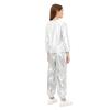 Kids Girls Dance Performance Outfit 2-Piece Set: Metallic Shiny Long Sleeve T-shirt & Matching Shiny Pants for Stage & Party