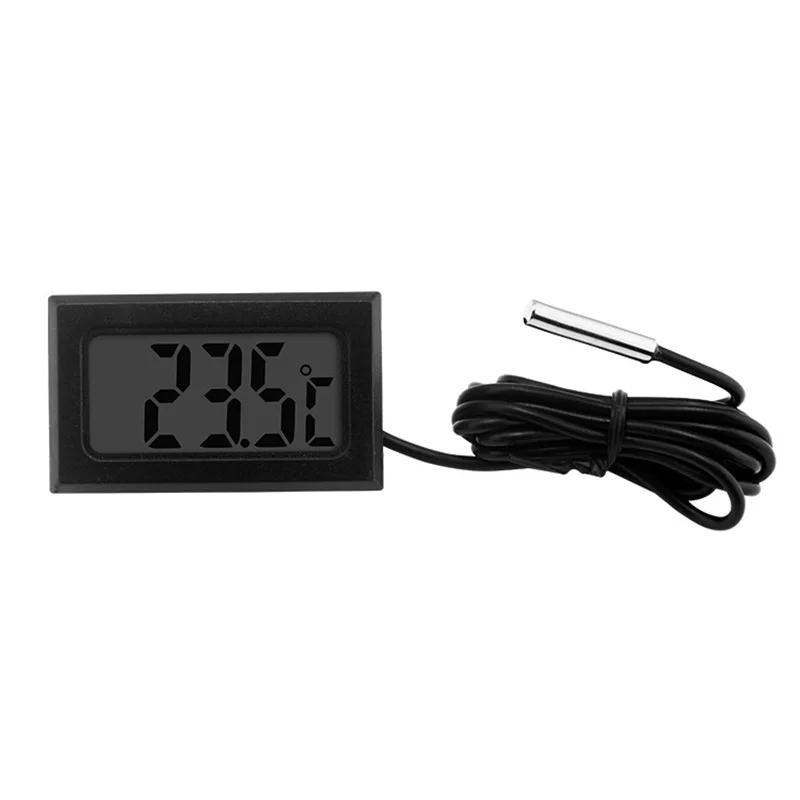 Miniaturowy termometr cyfrowy LCD z wodoodporną sondą do użytku wewnątrz i na zewnątrz, wygodny czujnik temperatury do lodówki, lodówki, akwarium