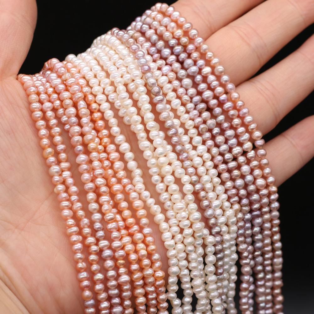 Colorful Pearl 3-3.5mm Oval Beads For Jewelry Making DIY Bracelet Earrings Necklace Accessory