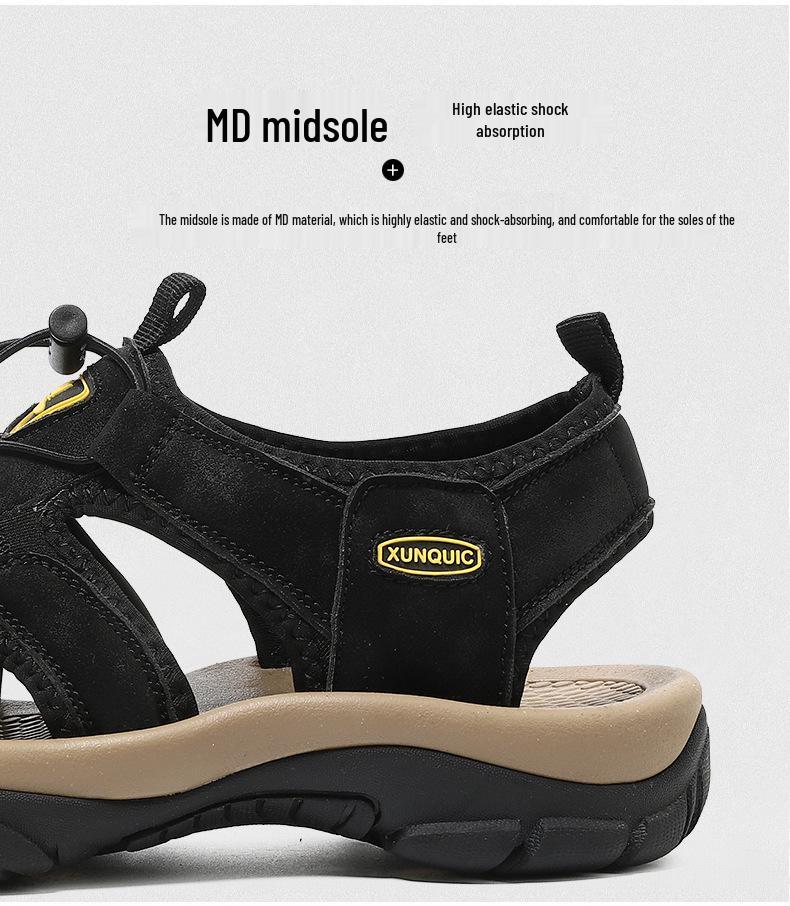 Unisex Thick-Soled Closed-Toe Summer Sandals - Plus Size Outdoor Casual Beach Shoes.