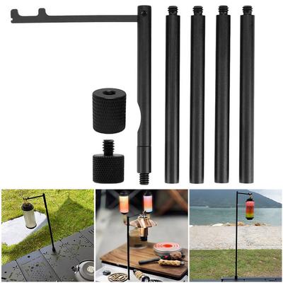 Collapasible Camping Folding Lamp Pole 1/4 Tripod Screw Aluminum Alloy Lantern Holder for Camping Fishing Picnic BBQ Outdoor