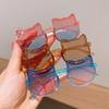 Ny Koreansk Stil Kattform Barns Söta Tecknade Solglasögon Barn Anti UV Glasögon Runda Färgglada Solglasögon