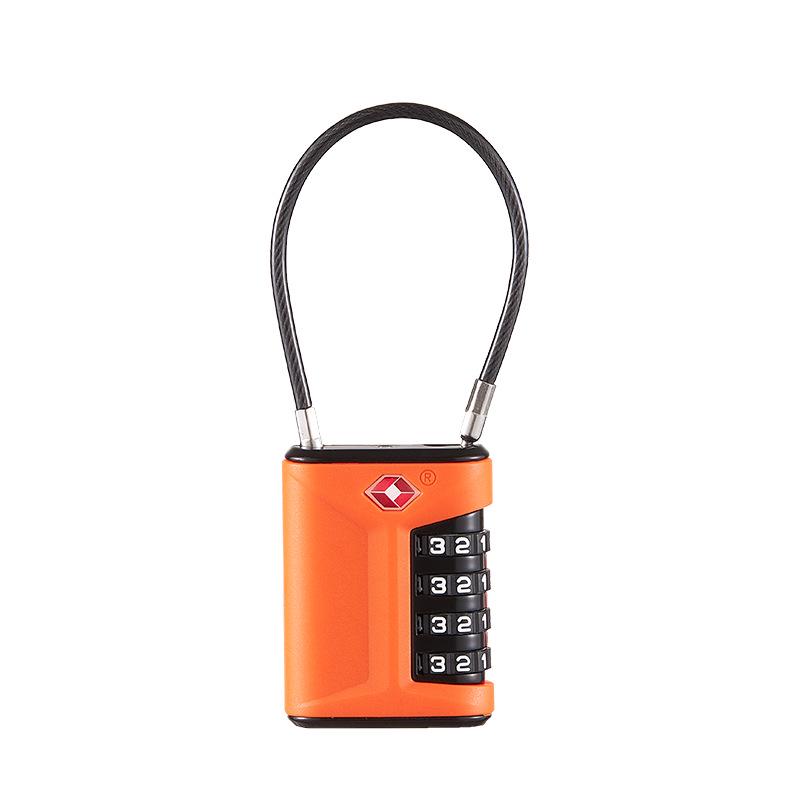 

TSA Combination Padlock with Steel Wire - Color Block for Luggage & Gym Bags оранжевый