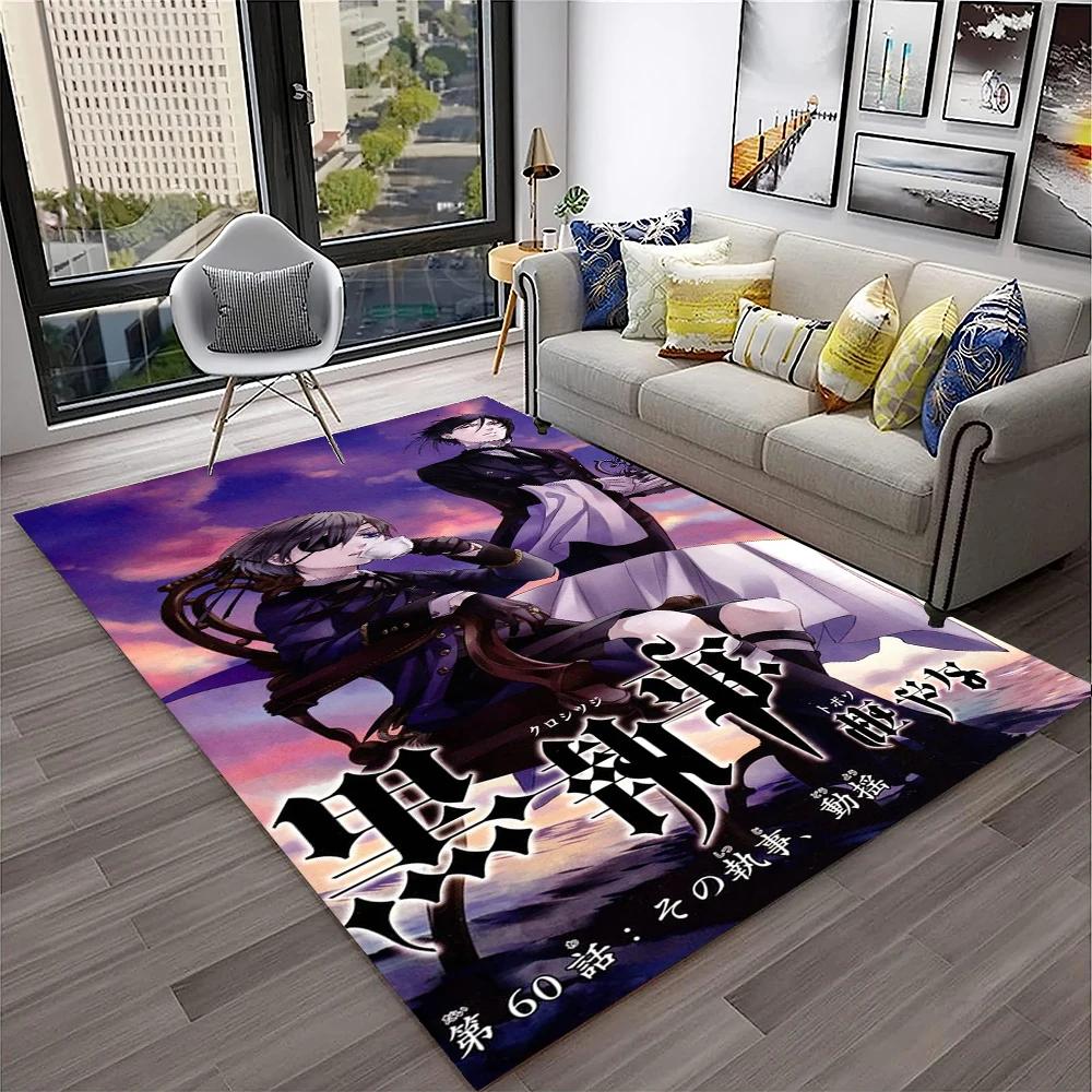 3D Anime Black Butler Cartoon Carpet Rug for Home Living Room Bedroom Sofa Doormat Decor,kids play Area Rug Non-slip Floor Mat