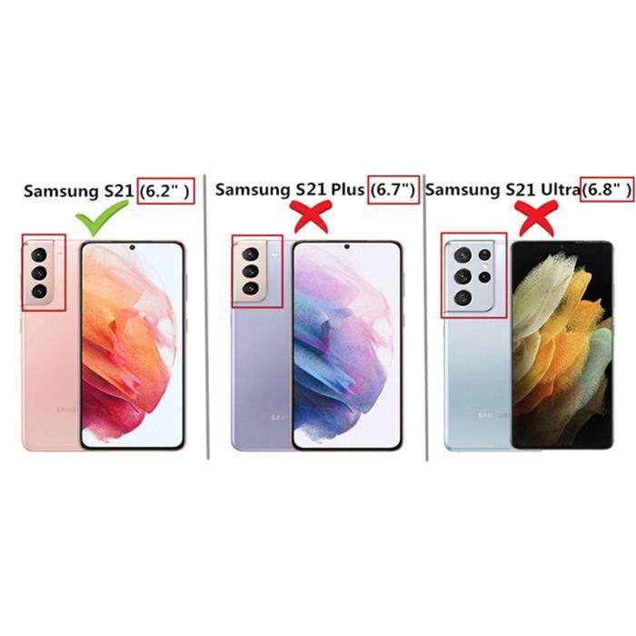 Etui Coque pour Samsung Galaxy S21 Noire, Housse de Protection en Cuir PU Antichoc à Fermeture Magnétique