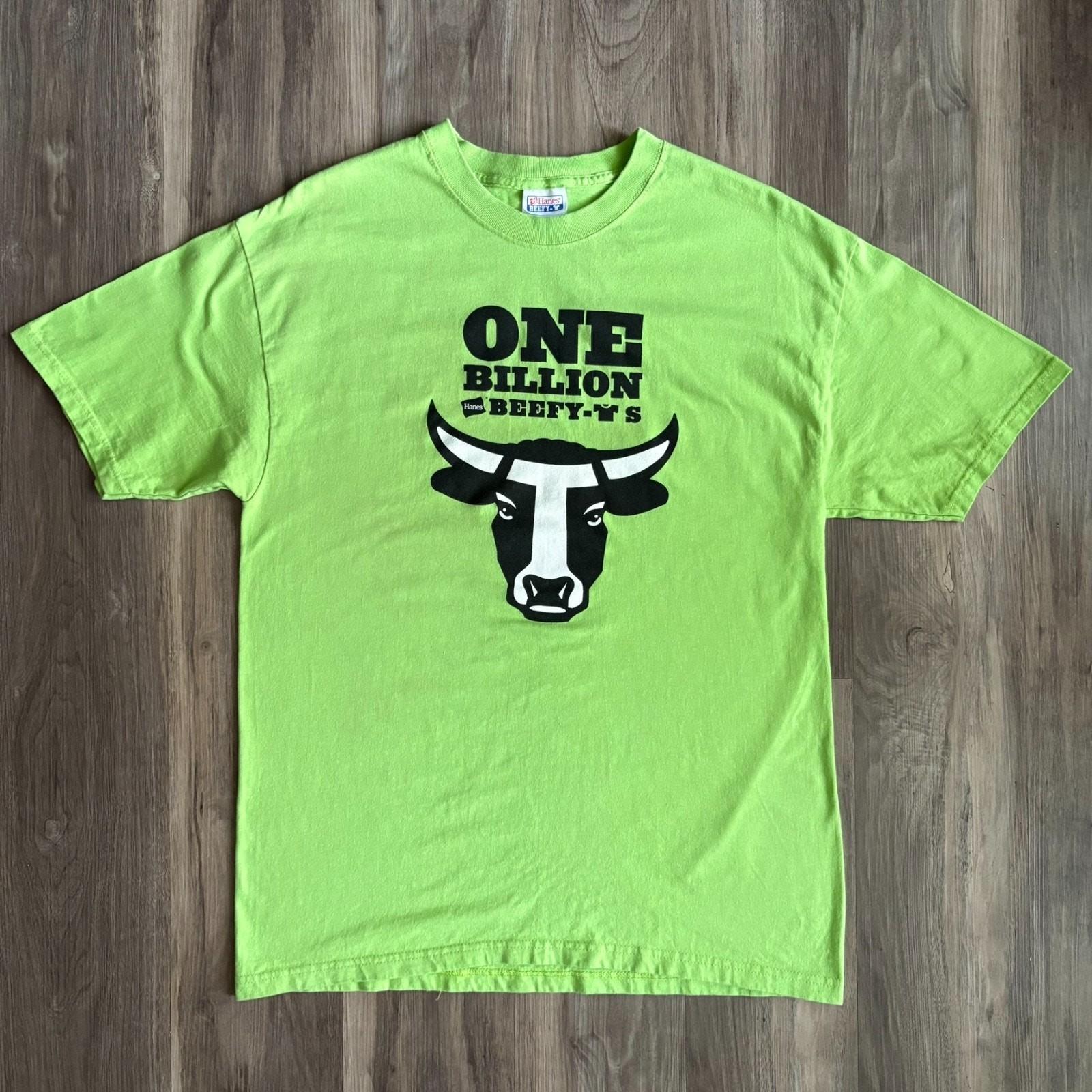 Vintage Hanes Beefy Cow Men s Size L One Billion Beefy-Ts Short Sleeve Unisex T-Shirt XXL