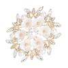 Fashionable Women's Pearls Flower Brooch With Gold or Silver Tone Finish Adds A Touch Of Elegance To Any Ensemble