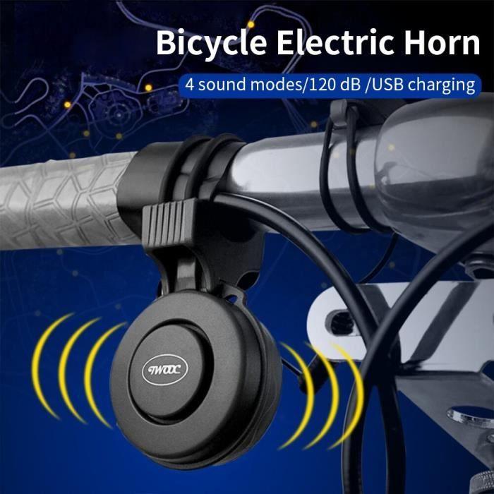 Sonnette Vélo 120db Électrique Klaxon Alarme 4 modes