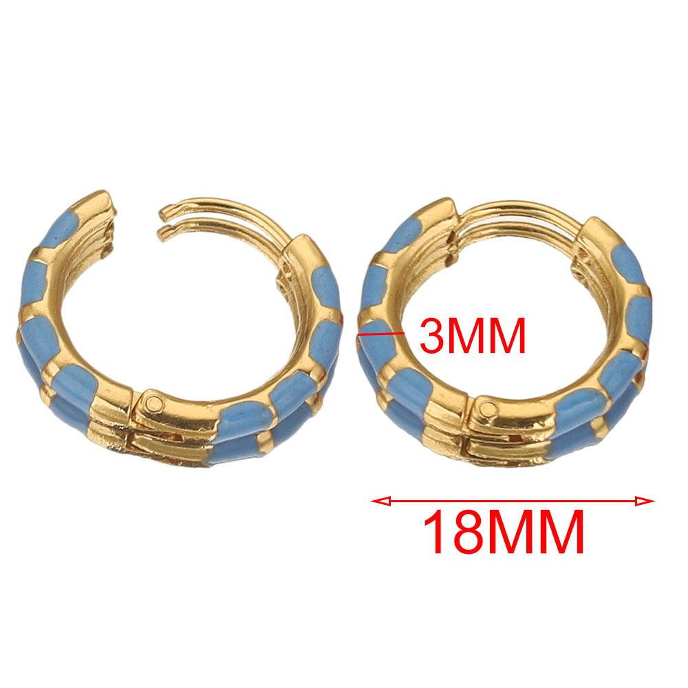 Runde Emaille-Ohrringe aus Edelstahl, vergoldete koreanische Ohrringe, Creolen, Ohrring für Damen, Metall, Luxusschmuck, Boho