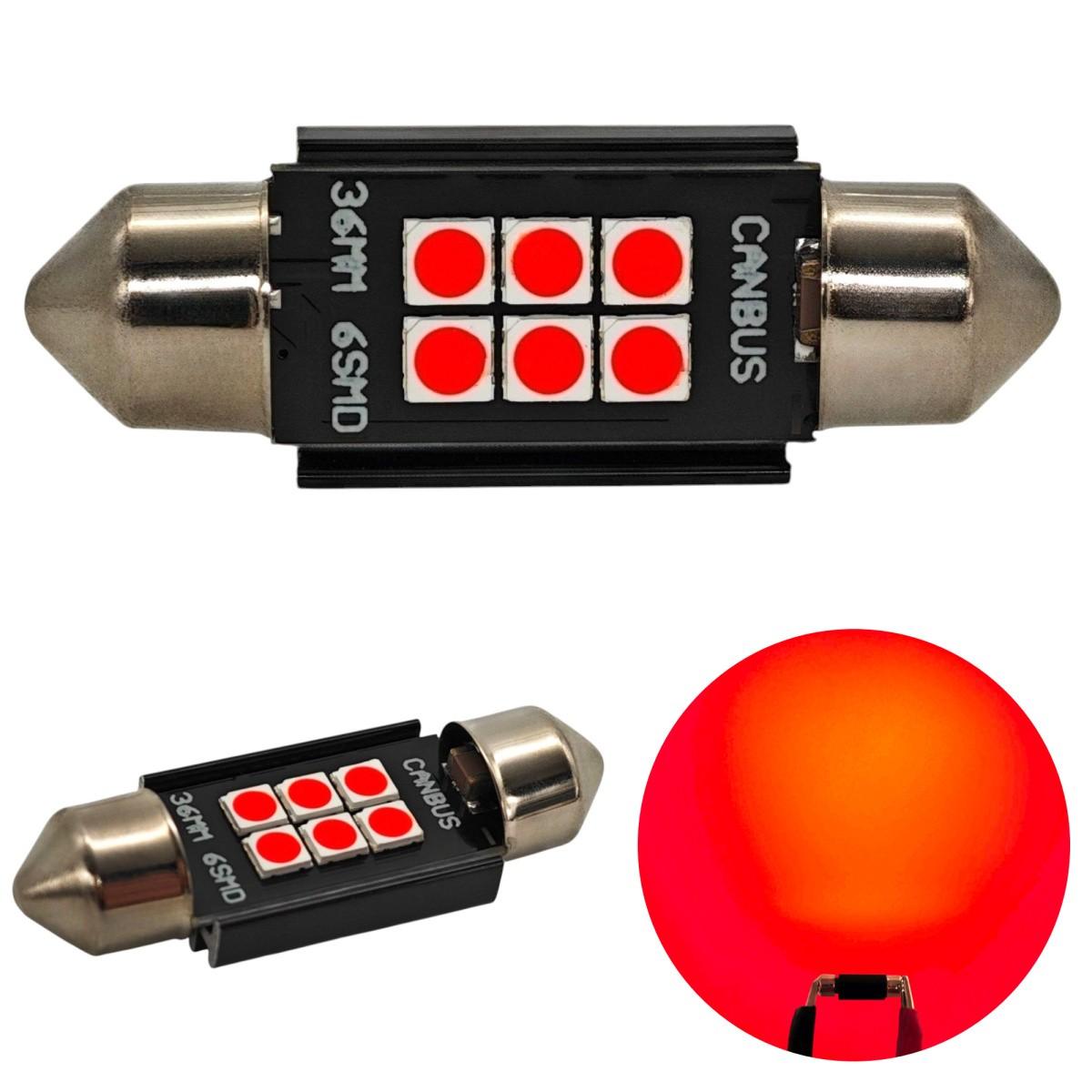 C5W LED bulb SV8.5 12-24V CANBUS 36mm - Green Off-Road