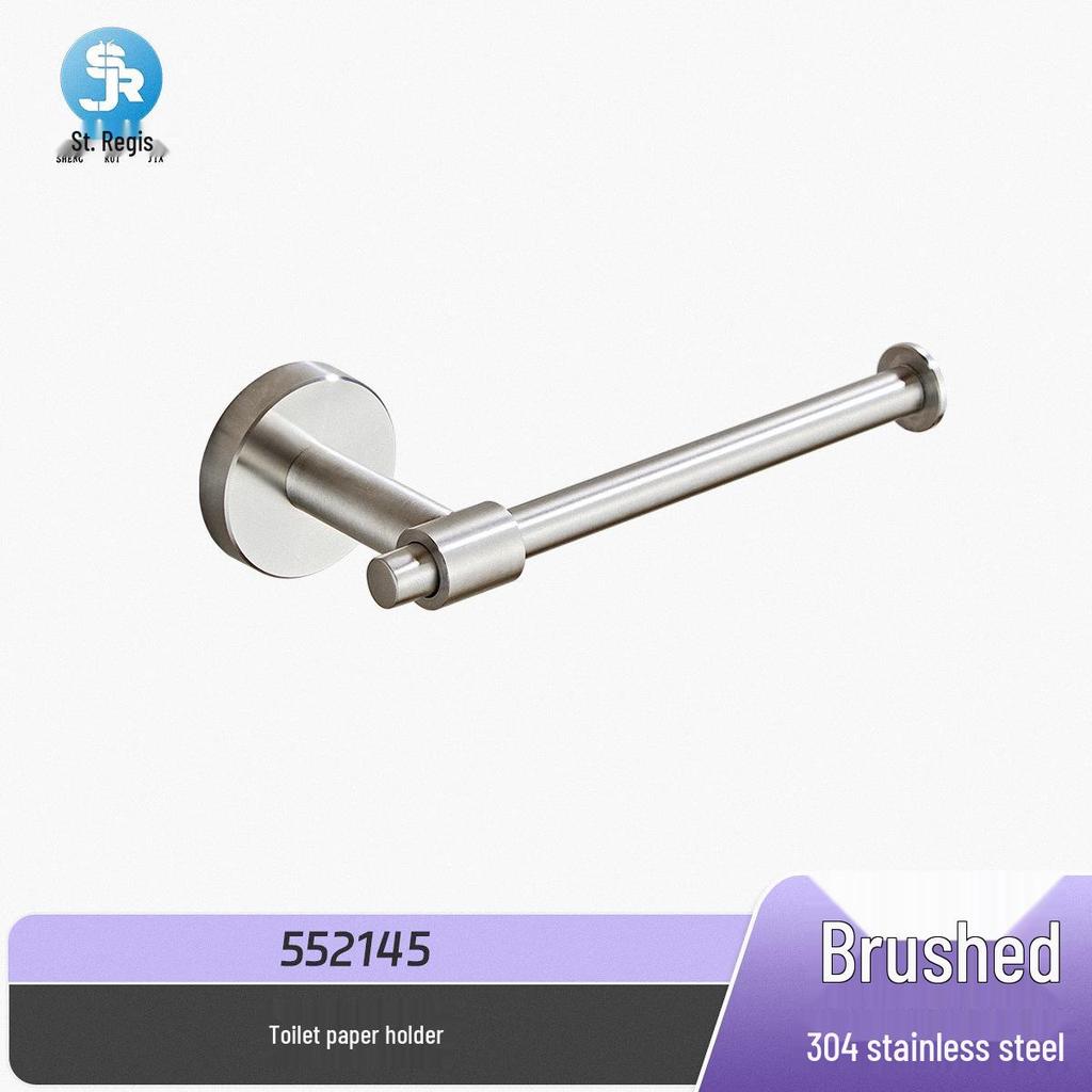 Customized 304 Stainless Steel Bathroom Hardware Set: Wall-Mounted Towel Bar and Tissue Holder