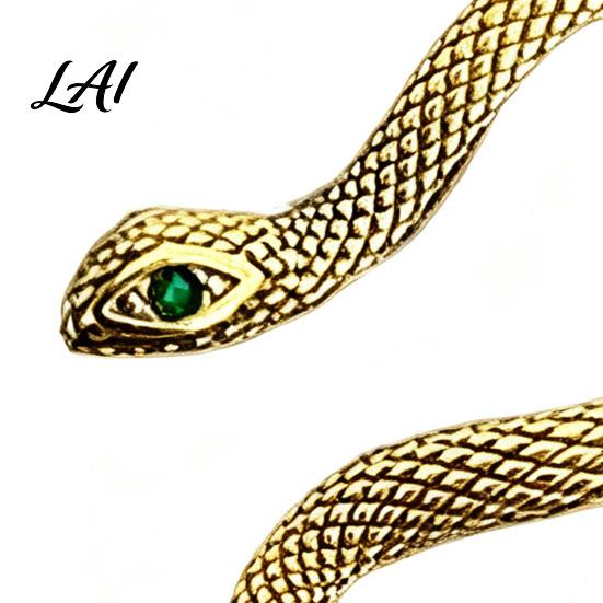 Gothic Punk Ear Accessories 1 Pair Vintage Snake Earrings Retro Front Back Style Animal Earrings Stud Serpent Halloween Statement Jewelry for
