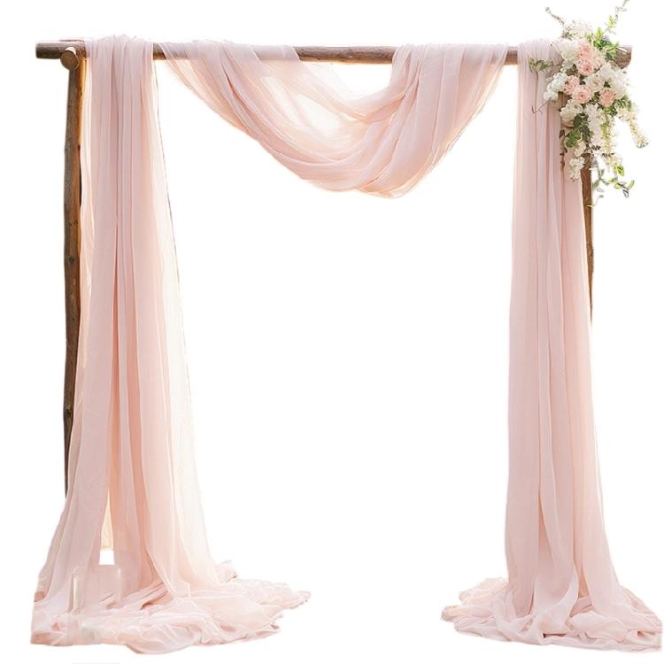 Good Quality Crinkle Proof Chiffon Curtain Versatile Sheer Fabric Arch Drape for Celebration Event