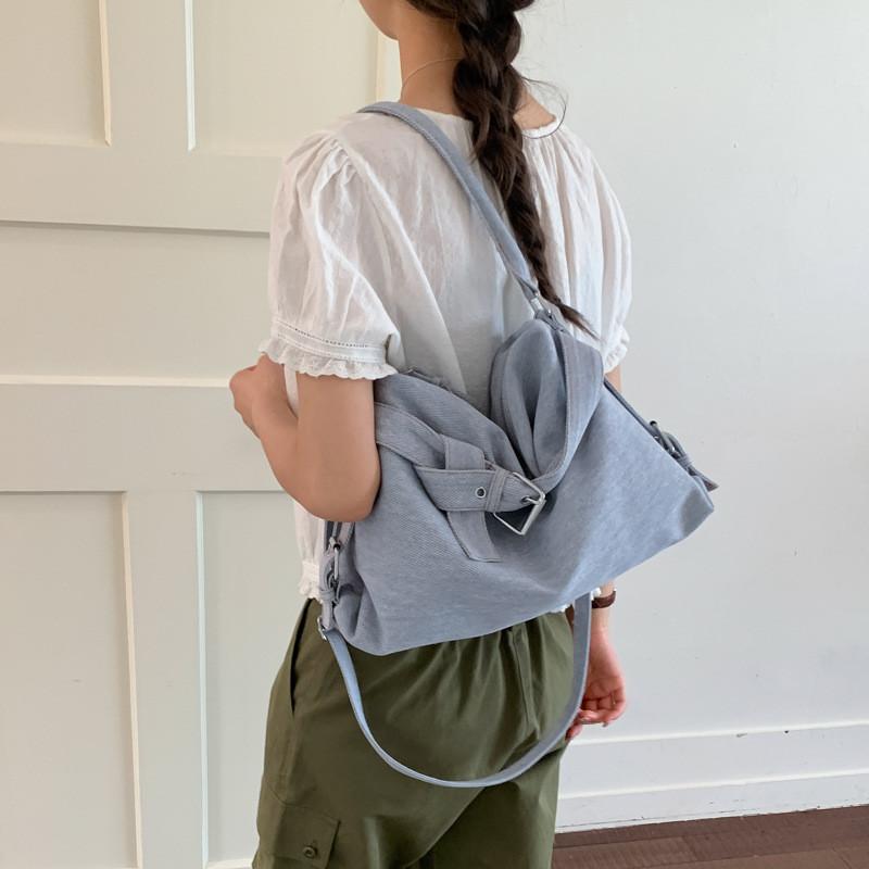 IELGY Denim Bag Summer Fashion All-Match One-Shoulder Large-Capacity Commuter Tote Bag