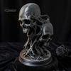 Gothic Style Home Accents 3D Printed Double Skull Ornament, Resin Twisted Skeleton Figurine, Desktop Secret Room Atmosphere Accessories Statue