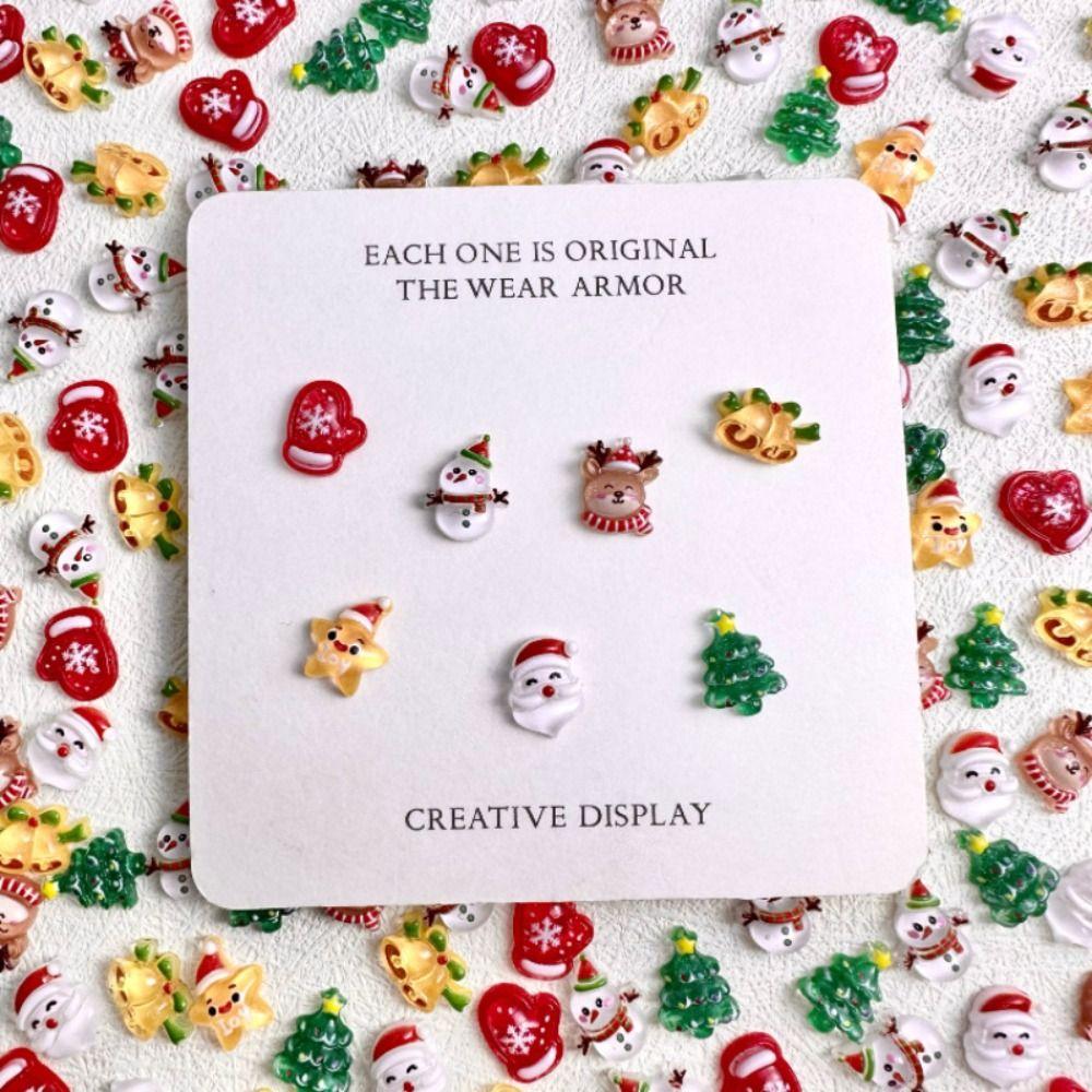 10Pcs Cute Christmas Nail Art Decoration Mini Nail Parts Accessories Nail Art Ornaments  Women