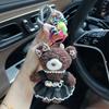 Stuffed Fluffy Puffy Skirt Little Bear Keychain Soft Car Key Ring Trend Bag Charm  Small Gifts