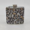 180ml Rhinestone Studded Hip Flask Leak-proof 304 Stainless Steel Reusable Anti-drop Wine Flask