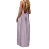 Abito estivo da donna con spalline sottili, senza maniche, schiena scoperta, maxi, ampio, fluttuante, per vacanze al mare