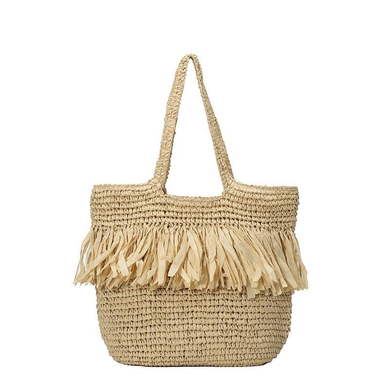 New Bohemian Summer Straw Bag Woven Tassel Large Capacity Tote Women's Shoulder Bag