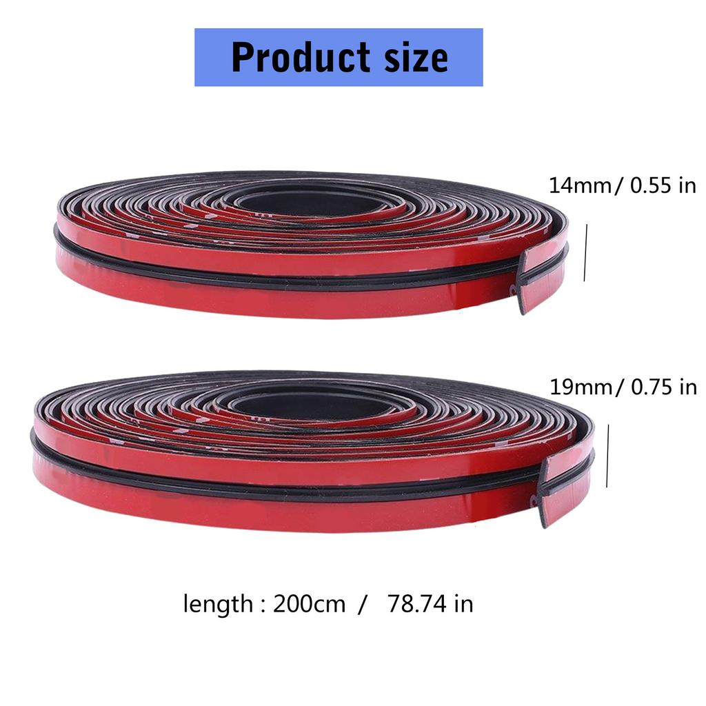 Flexible T Type Sunroof & Windshield Seal Rubber Trim Weatherproof Adhesive Strips Automotive Seal Strips 2 Meter for Car
