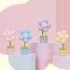 Flower Night Light for Kids Soft Light 360 Degree Bending Battery Powered Bedside Lamps for Living Rom Blue