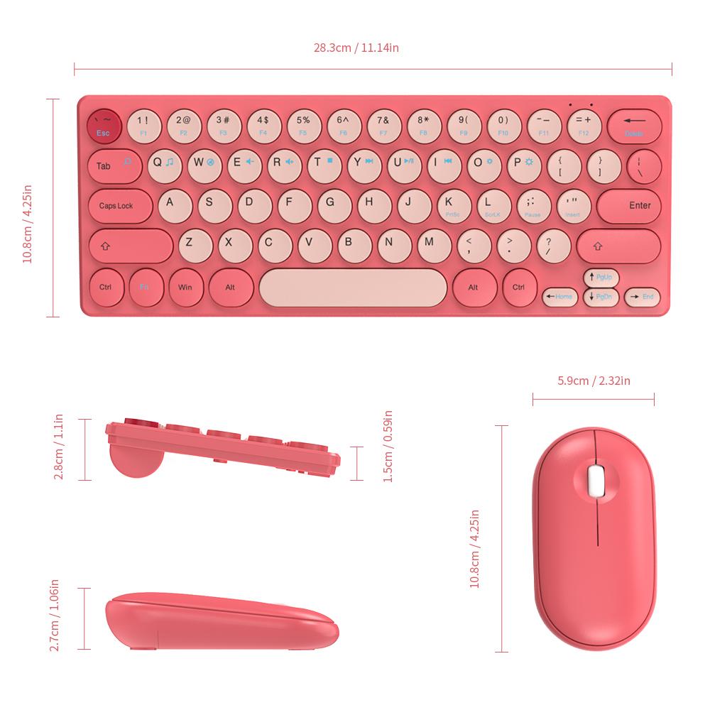 Neue Mini-Funk Tastatur und Maus 2,4G Tastaturen Bunt Mode 64 Tasten Schreibmaschine Für Windows 7/8/10 Laptop Desktop