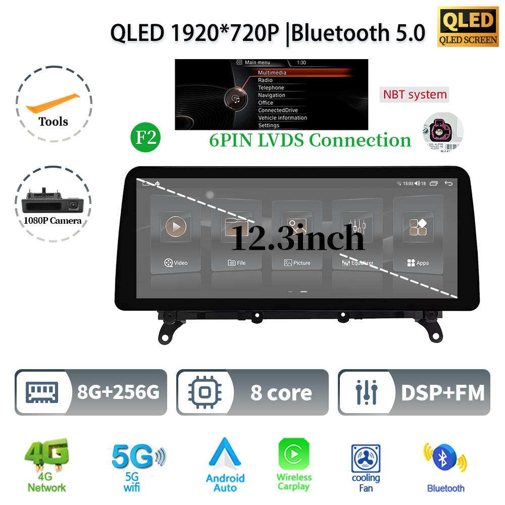 12.3" For BMW X3 F25 X4 F26 2011-2017 Android 14 Car Radio Multimedia GPS Navigation Bluetooth WIFI CarPlay Touch Screen Stereo