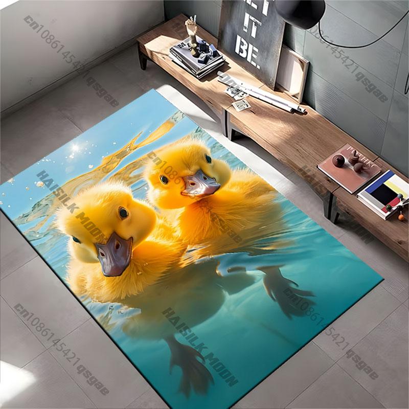 Adorable Ducklings Swimming Together Carpet Yoga Living Room Room Decor Children's Crawling Mat Doormat Area Rug Games Mat