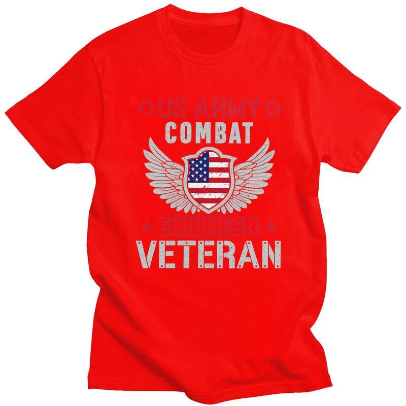 Custom US Army Combat Engineer Veteran T Shirt for Men Tshirt Tees Tshirts Slim Fit
