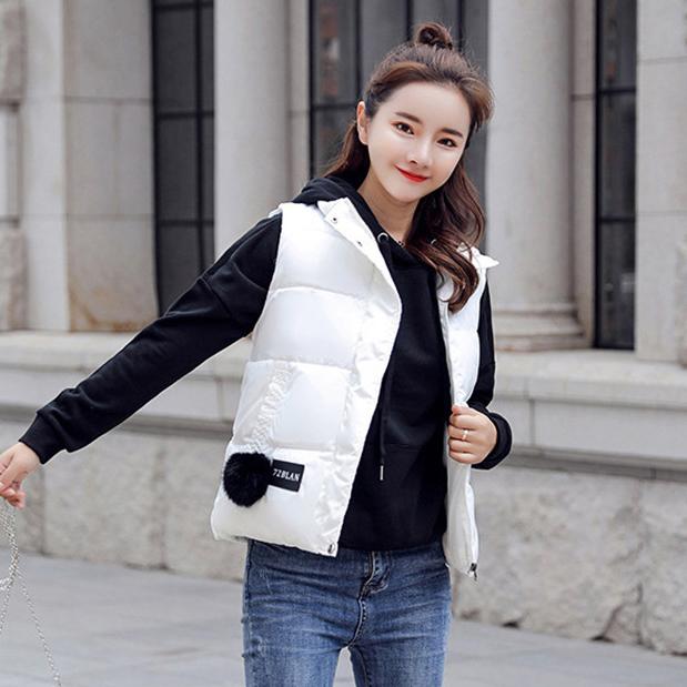 Herbst Winter Große Größe Kurze Baumwolle Weste Mäntel Weibliche Student Koreanische Version Jugend Verdickt Gepolsterte Jacke Weste